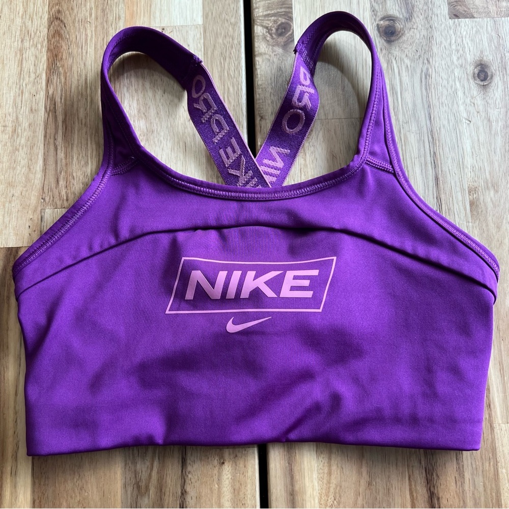 Nike Pro Dri-FIT Sports Bra XS Purple Pink Crisscross Back Athletic